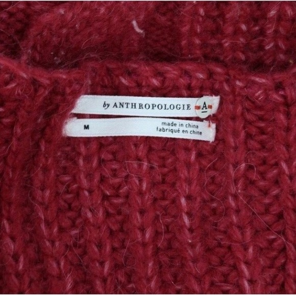 Anthropologie Women Size M Violet Ramona Cable Knit V-Neck Pullover Sweater - Picture 2 of 5